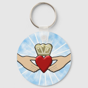 Claddagh Graphic with Red Heart Keychain