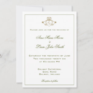 Claddagh Irish Wedding Invitation