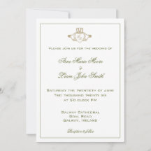 Claddagh Irish Wedding Invitation