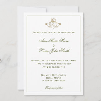 Claddagh Irish Wedding Invitation