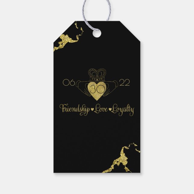 Claddagh Monogram Thank You Tag (Back)