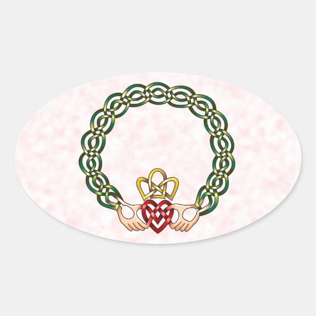 Claddagh Oval Sticker (Front)
