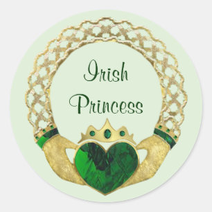 Claddagh Princess Classic Round Sticker