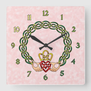Claddagh Square Wall Clock