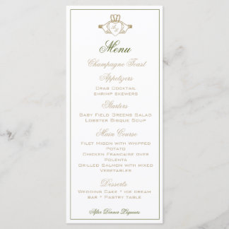 Claddagh Wedding Reception Menu