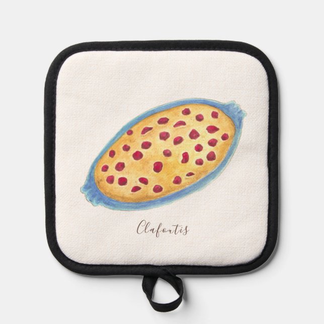 Clafoutis watercolor pot holder (Front)