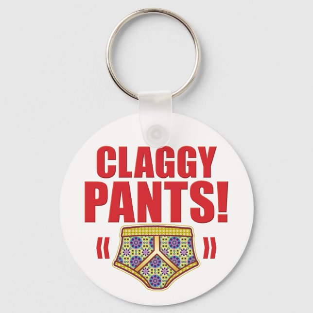 Claggy Pants Flowery Keychain (Front)