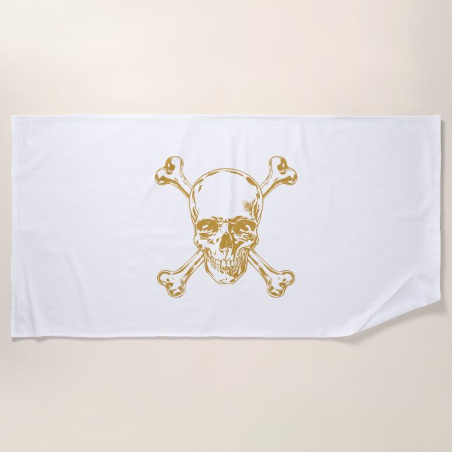 Claim Yer Sand, Fly Yer Flag! Beach Towel (Front)