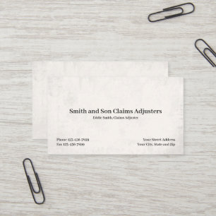 Claims Adjuster Business Card