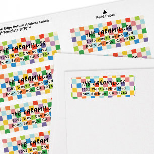 Clair Coloré Checkerboard Adresse de retour