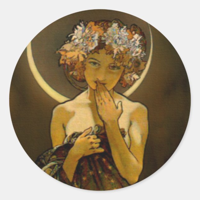 Clair de Lune Classic Round Sticker (Front)