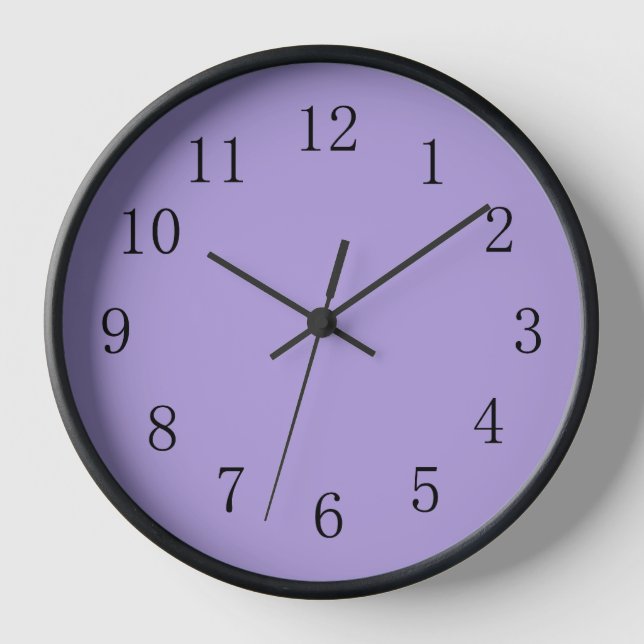 Clair Pastel Purple Horloge murale (Recto)