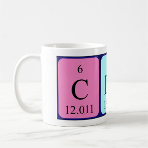 Clair périodique nom de table mug