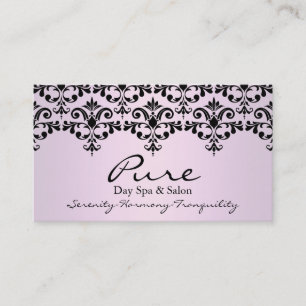Clair rose et noir Elegant Carte de visite Damask
