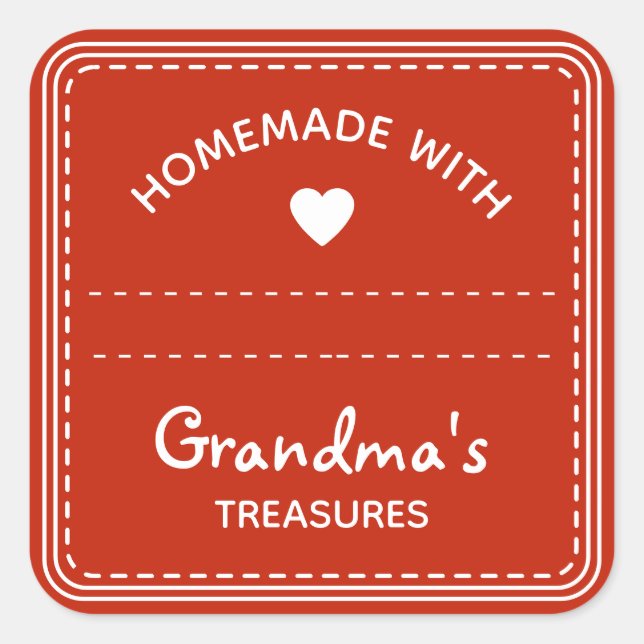 Clair rouge Jar Étiquettes Lid Blank Textbox Love  (Devant)