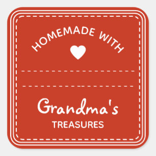 Clair rouge Jar Étiquettes Lid Blank Textbox Love 