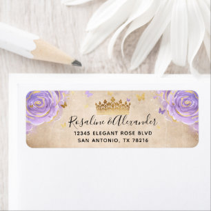 Clair violet et or Rose Elegant Adresse de retour