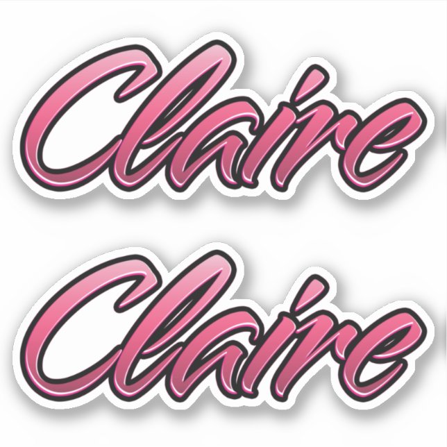 Claire faded pink stickers sticker set (Front)