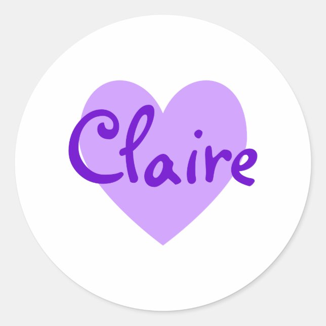 Claire in Purple Classic Round Sticker (Front)