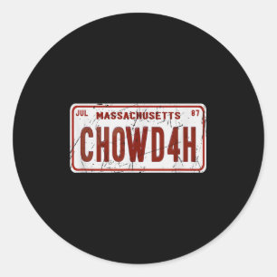 Clam Chowder Boston Accent Chowdah Funny  Classic Round Sticker