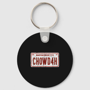 Clam Chowder Boston Accent Chowdah Funny Keychain