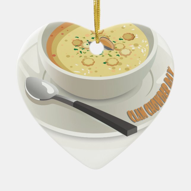 Clam Chowder Day - Appreciation Day Ceramic Ornament (Front)