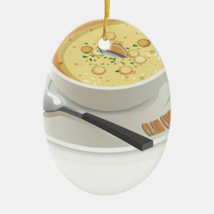 Clam Chowder Day - Appreciation Day Ceramic Ornament