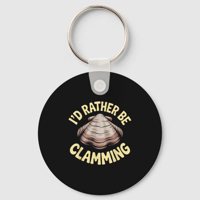 Clam Digging Costume Art For Men Women Boys Girls  Keychain (Front)