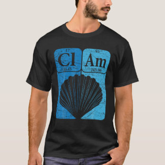 Clam Periodic Table Elements Seafood Shellfish Ret T-Shirt