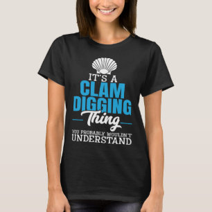 Clamming Sea Shell Collecting Clam Digging Razor C T-Shirt