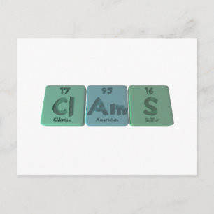 Clams-Cl-Am-S-Chlorine-Americium-Sulphur.png Postcard