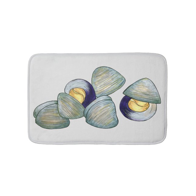 Clams Clambake Rhode Island New England Seafood Bath Mat (Front)