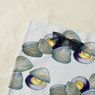 Clams Clambake Rhode Island New England Seafood Beach Towel