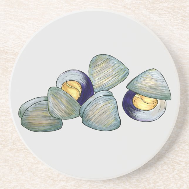 Clams Clambake Rhode Island New England Seafood Coaster (Front)