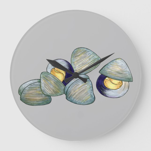 Clams Clambake Rhode Island New England Seafood Large Clock (Front)