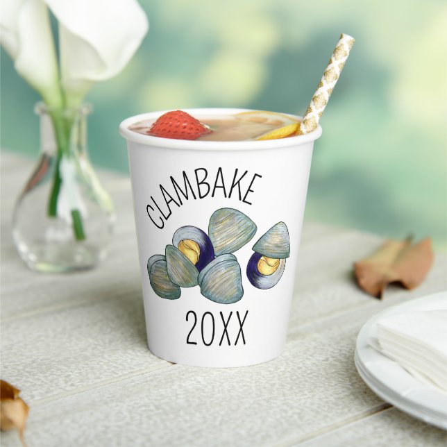 Clams Clambake Rhode Island New England Seafood Paper Cups (Insitu)