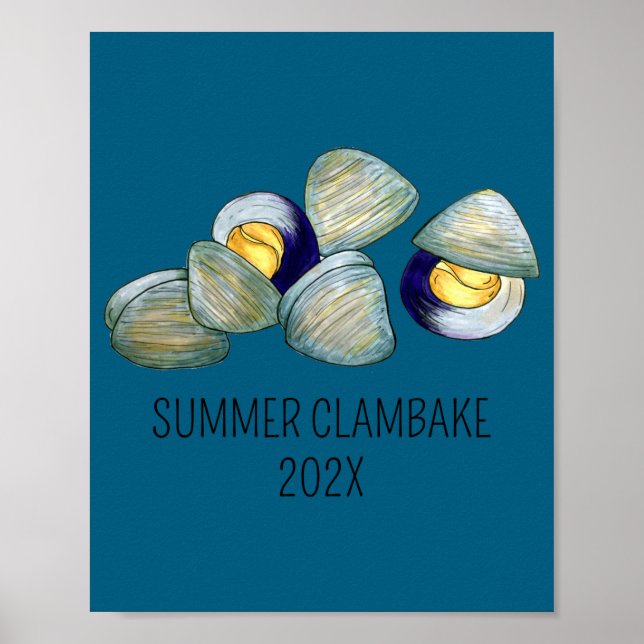 Clams Clambake Rhode Island New England Seafood  Poster (Front)