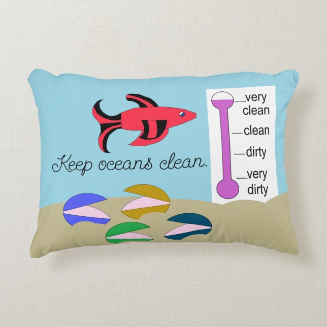 Clams with Swimming Fish:   Accent Pillow (Front)