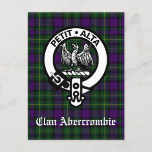 Clan Abercrombie Crest Badge & Tartan Postcard
