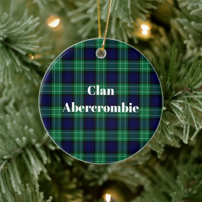 Clan Abercrombie Hunting Tartan Ceramic Ornament (Tree)