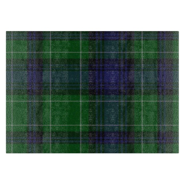 Clan Abercrombie Plaid Glass Cutting Board (Front)