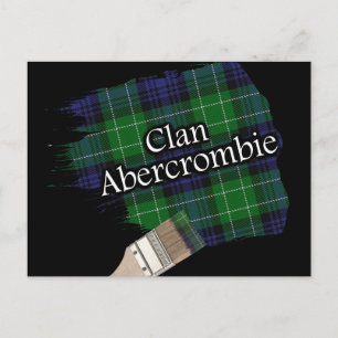 Clan Abercrombie Scottish Tartan Paint Brush Postcard
