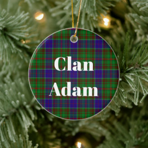 Clan Adam Hunting Tartan Ceramic Ornament