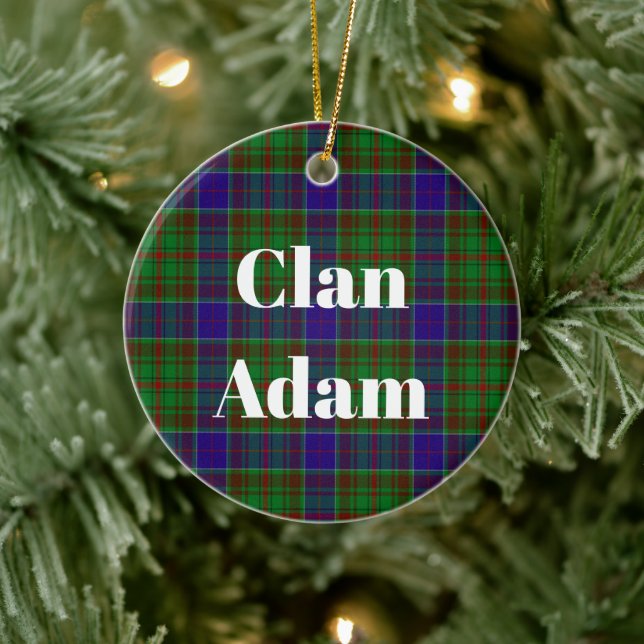 Clan Adam Hunting Tartan Ceramic Ornament (Tree)