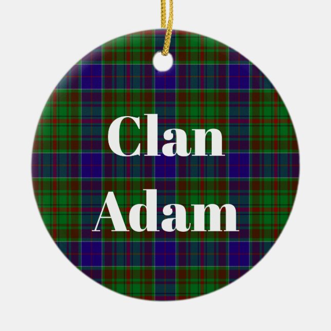 Clan Adam Hunting Tartan Ceramic Ornament (Front)