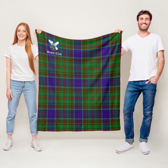 Clan Adam Hunting Tartan Plaid Fleece Blanket (In Situ)