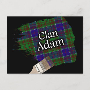 Clan Adam Scottish Tartan Paint Brush Postcard