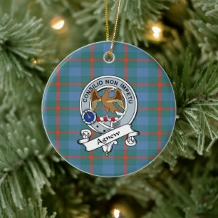 Clan Agnew Ancient Badge Tartan Plaid Ceramic Ornament