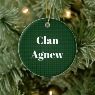 Clan Agnew Hunting Tartan Ceramic Ornament