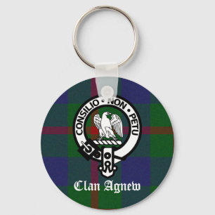 Clan Agnew Tartan Crest Keychain